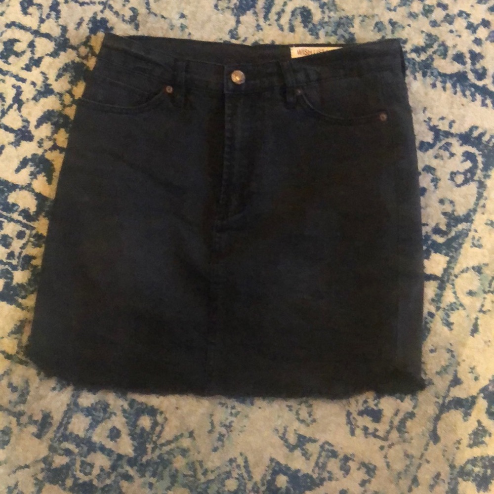 Black denim skirt